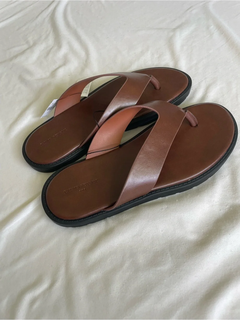 Banana Republic Men's Dark Brown Leather Thong Sandals